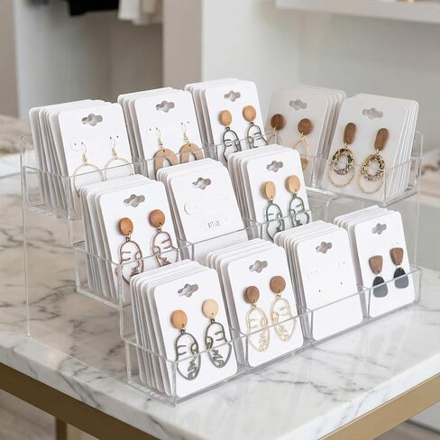 100 Pack Earring Display Cards, 2 Inch Blank Hanging Jewelry Cards with 6 Holes, White Earring Holder Cards for Earrings, Studs & Dangles, Jewelry Display for Craft Shows, Small Business in Saudi Arabia