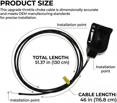 New Upgraded Throttle Choke Cable for Cub Cadet XT1 XT2 GT ST LX Series Fit LT46 LT50 GT50 GT54 ST54 LX46 GX54 Compatible with Craftsman for MTD for Troy-Bilt Replaces 946-05098C 946-05098A 746-05098A in Kuwait