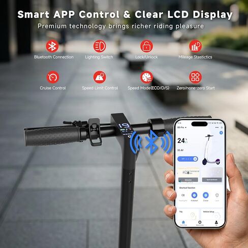 Qlaway 8.5" Electric Scooter for Adults Dual Shock absorbers 19 MPH 350W Motor,Four Modes E Scooter 15 Miles Range, Foldable,APP Control in Saudi Arabia