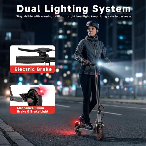 Qlaway 8.5" Electric Scooter for Adults Dual Shock absorbers 19 MPH 350W Motor,Four Modes E Scooter 15 Miles Range, Foldable,APP Control in Saudi Arabia