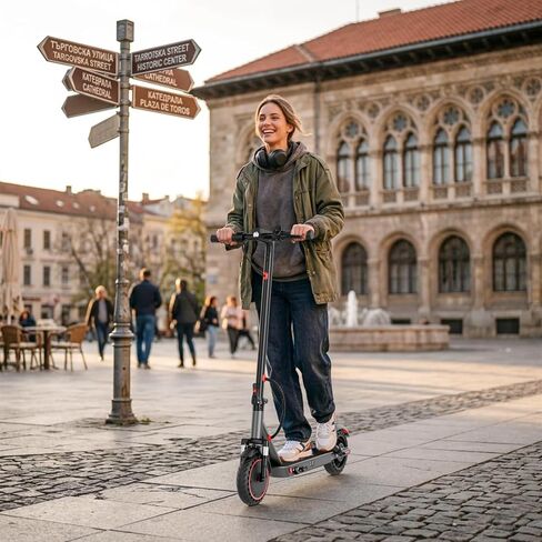 Qlaway 8.5" Electric Scooter for Adults Dual Shock absorbers 19 MPH 350W Motor,Four Modes E Scooter 15 Miles Range, Foldable,APP Control in Saudi Arabia