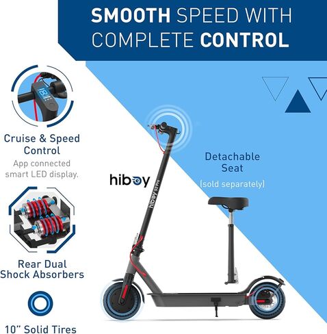Hiboy S2 Pro Electric Scooter, 500W Motor, 10" Solid Tires, 25 Miles Range, 19 Mph Folding Commuter Electric Scooter for Adults in Kuwait