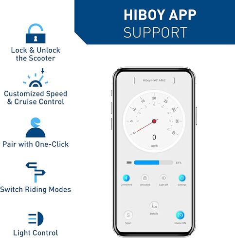 Hiboy S2 Pro Electric Scooter, 500W Motor, 10" Solid Tires, 25 Miles Range, 19 Mph Folding Commuter Electric Scooter for Adults in Kuwait