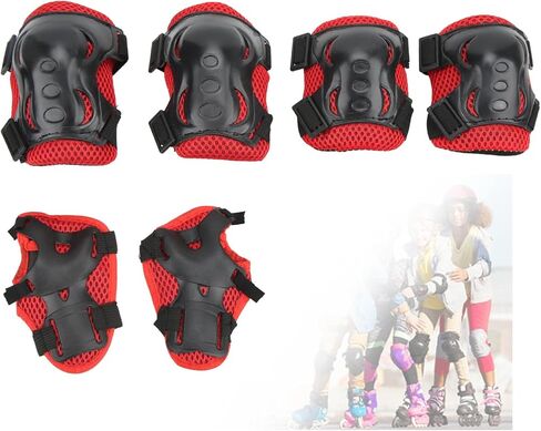OUKENS Kids/Youth Knee Pads Elbow Pads Wrist Guards Set for 5-16 Years, Child Protective Gear Set for Roller Skates, Cycling, BMX Bike, Skateboard, Scooter Riding Sports in Saudi Arabia