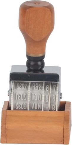 DIY Date Stamp，Roller Date Stamper Self Inking Day Month Year，Library Stamp Egg Stamp Time Stamp Scrapbooking Stamps for Scrapbooking Wooden Stamps（for 2026-2037 Year or 2025-2036） in Saudi Arabia
