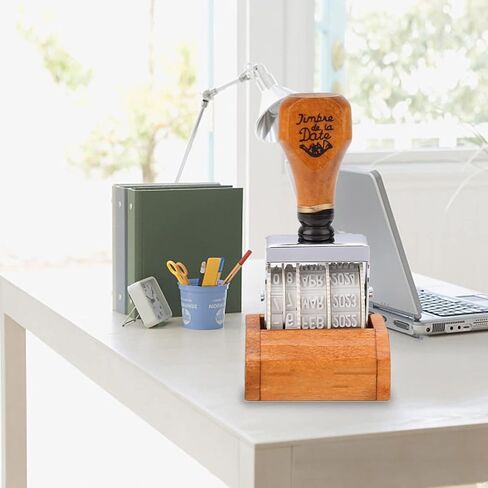 DIY Date Stamp，Roller Date Stamper Self Inking Day Month Year，Library Stamp Egg Stamp Time Stamp Scrapbooking Stamps for Scrapbooking Wooden Stamps（for 2026-2037 Year or 2025-2036） in Saudi Arabia