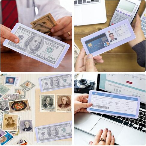 25 Pack Dollar Bill Sleeves, 6.9" x 3"Currency Sleeves, Dollar Bill Holders, Plastic Money Holder Sleeve Protectors, Dollar Banknotes Top-Insert Holders for Collectors in Saudi Arabia