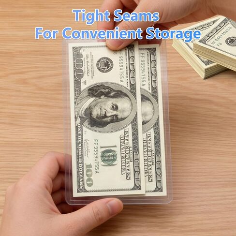 25 Pack Dollar Bill Sleeves, 6.9" x 3"Currency Sleeves, Dollar Bill Holders, Plastic Money Holder Sleeve Protectors, Dollar Banknotes Top-Insert Holders for Collectors in Saudi Arabia