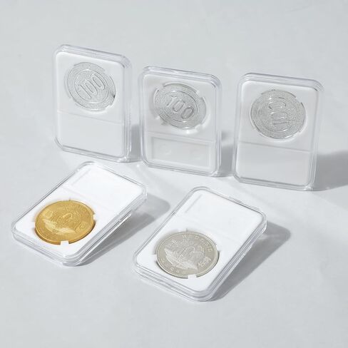 30 Packs Coin Display Holder Storage Case for Morgan Peace IKE Silver Dollar Coins Holder 38mm Clear Acrylic Cases for Coin Organize and Collection Four-Point Fixation Capsules Protector in Kuwait