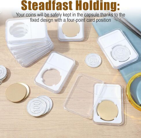30 Packs Coin Display Holder Storage Case for Morgan Peace IKE Silver Dollar Coins Holder 38mm Clear Acrylic Cases for Coin Organize and Collection Four-Point Fixation Capsules Protector in Kuwait