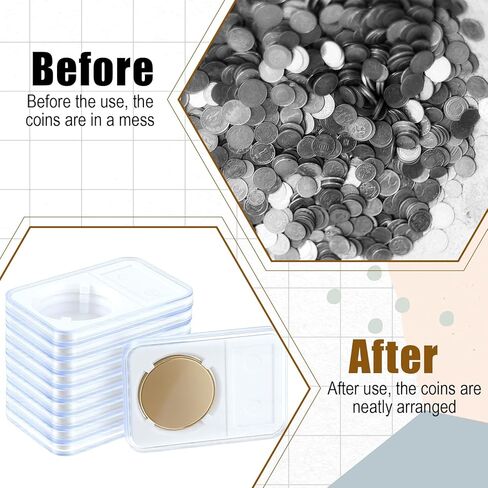 30 Packs Coin Display Holder Storage Case for Morgan Peace IKE Silver Dollar Coins Holder 38mm Clear Acrylic Cases for Coin Organize and Collection Four-Point Fixation Capsules Protector in Kuwait