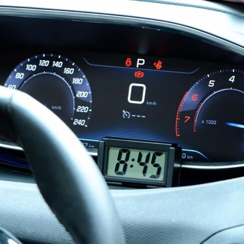 4 قطع ساعة رقمية للسيارة Ford Mustang Mach-E Hatchback 2021 2022، عصا صغيرة على لوحة القيادة الإلكترونية وساعة السيارة تعمل بالبطارية in Kuwait