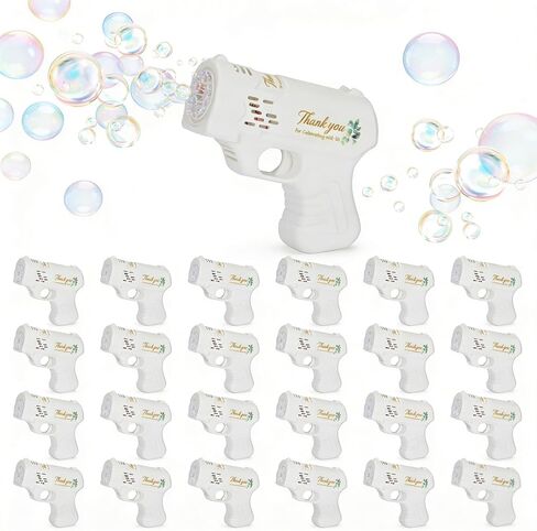White Bubble Guns for Wedding, 24 Pack Wedding Bubble Gun Machine Party Set, Automatic Bubble Guns with Bubble Concentrate, Suitable for All Types of Parties and Events (Without Battery) in Saudi Arabia
