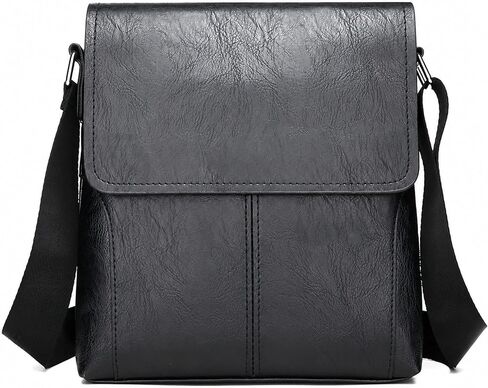 Vintage Men's Crossbody Shoulder Bag, Business Satchel Handbag with Zipper, Side Crossover Pouch for Office in Saudi Arabia