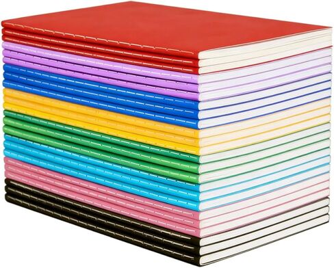 100 Pack A5 Notebooks Bulk, 8.3 x 5.5 inch Ruled Lined Kraft Composition Notebooks Bulk 10 Color Soft Cover Travel Journals for Students Classroom Office (Colourful,60 Pages 30 Sheets) (100, 10 Color) in Saudi Arabia