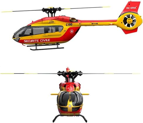 1:30 C190 H145 RC Helicopter for Adults, 2.4G 6CH Single-Rotor Gyroscopic Flying Aircraft Model, Gift for Adults and Teen (RTF Version/Red Yellow) in Kuwait