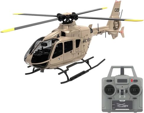 1:30 C190 H145 RC Helicopter for Adults, 2.4G 6CH Single-Rotor Gyroscopic Flying Aircraft Model, Gift for Adults and Teen (RTF Version/Red Yellow) in Kuwait