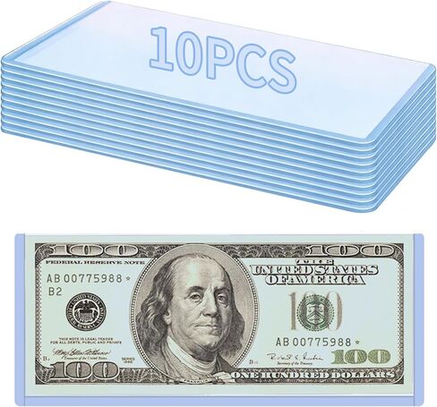 10 Pcs Dollar Bill Sleeves, Hard Plastic Clear Currency Sleeves, 6.89" x 2.95", Waterproof Money Holders for Collectors (10) in Saudi Arabia