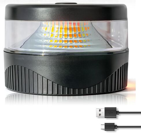 Magnetic Beacon Light, USB-C Rechargeable Wireless Strobe Lights for Truck, 32 LED Amber Battery Operated Flashing Warning Emergency Safety Light for Vehicle Plow Snow Small Portable Roadside in Saudi Arabia
