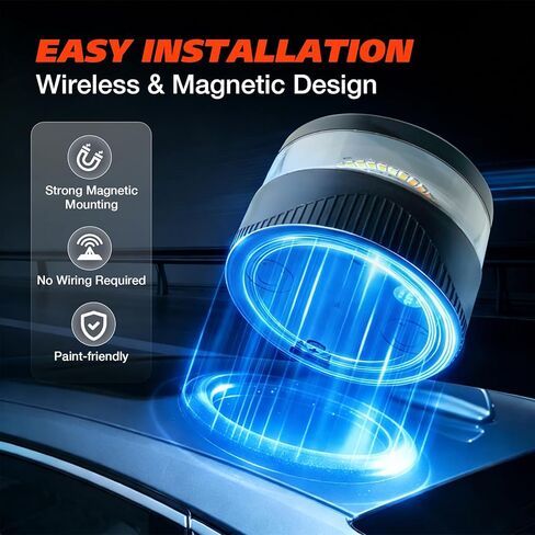 Magnetic Beacon Light, USB-C Rechargeable Wireless Strobe Lights for Truck, 32 LED Amber Battery Operated Flashing Warning Emergency Safety Light for Vehicle Plow Snow Small Portable Roadside in Saudi Arabia