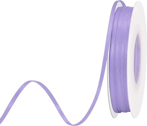 1/8 Inch Wide Light Purple Satin Ribbon 50 Yards Double Face Light Purple Fabric Ribbon for Gift Wrapping Crafts Wedding Party Flower Bouquet Arts Bows Decoration in Saudi Arabia