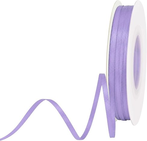 1/8 Inch Wide Light Purple Satin Ribbon 50 Yards Double Face Light Purple Fabric Ribbon for Gift Wrapping Crafts Wedding Party Flower Bouquet Arts Bows Decoration in Saudi Arabia