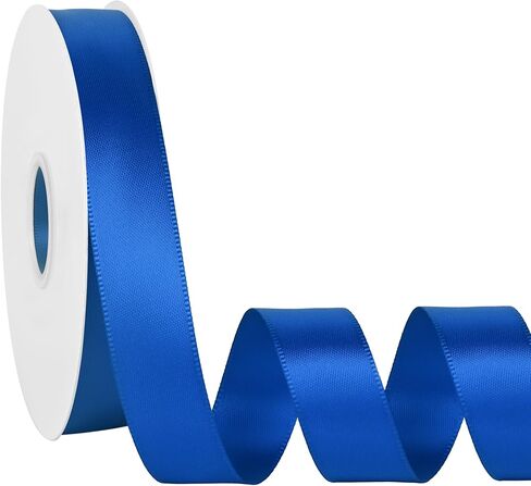 Royal Blue Double Faced Satin Ribbon 7/8 Inch x 60 Yards Continuous Roll for Gift Wrapping Crafts Bouquet Wedding Decoration in Saudi Arabia