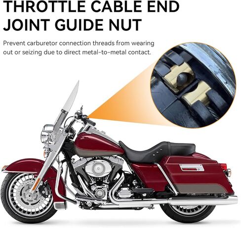 Throttle Idle Cable Ferrules, Throttle Cable End Joint Guide Nut Replacement for Harley Davidson FLHR Road King 1996-2006/FXDF Fat Bob 2009-2017, 5650876, 12 Pcs in Saudi Arabia