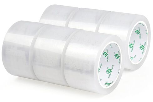 BOMEI PACK 2.5 inch Clear Packing Tape, 6 Refills Rolls Heavy Duty Wide Packaging Tape for Moving, Shipping and Storage, 2.4 Mil x 60 Yards in Saudi Arabia