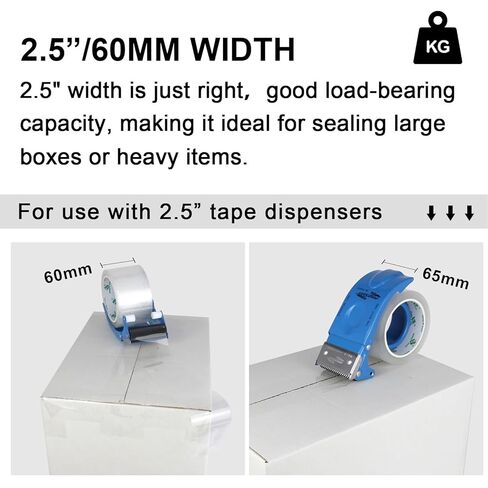 BOMEI PACK 2.5 inch Clear Packing Tape, 6 Refills Rolls Heavy Duty Wide Packaging Tape for Moving, Shipping and Storage, 2.4 Mil x 60 Yards in Saudi Arabia