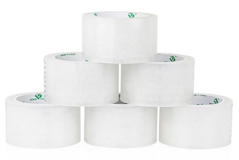 BOMEI PACK 2.5 inch Clear Packing Tape, 6 Refills Rolls Heavy Duty Wide Packaging Tape for Moving, Shipping and Storage, 2.4 Mil x 60 Yards in Saudi Arabia