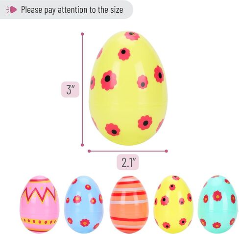 Mr. Pen- Printed Plastic Easter Eggs, 3 Inch, 30 Pack, Bulk Fillable Eggs for Easter Hunt Decor, Party Favor, Basket Stuffers, Classroom Prize, Supplies, Adult & Kid Party Toys for Gift in Saudi Arabia