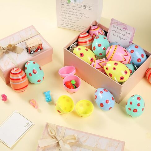 Mr. Pen- Printed Plastic Easter Eggs, 3 Inch, 30 Pack, Bulk Fillable Eggs for Easter Hunt Decor, Party Favor, Basket Stuffers, Classroom Prize, Supplies, Adult & Kid Party Toys for Gift in Saudi Arabia
