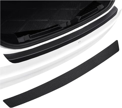 Car Rear Bumper Protector for Mitsubishi Outlander PHEV 2013–2025 2021 2022 2023 2024 2026, Carbon Fiber Texture Scratch Resistant Strip, Thin Trunk Entry Buffer Protective Film for Car SUV Trunk in Saudi Arabia