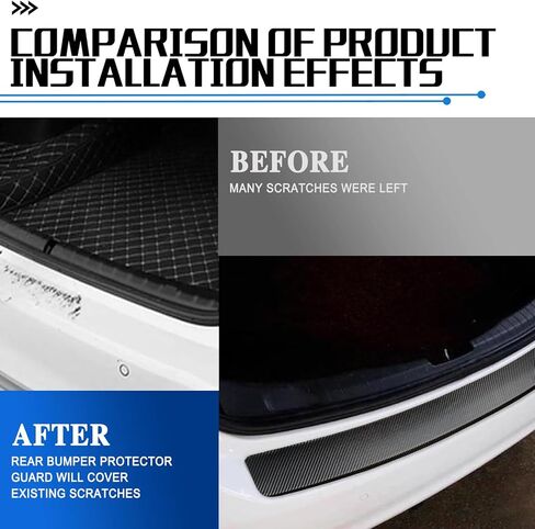 Car Rear Bumper Protector for Mitsubishi Outlander PHEV 2013–2025 2021 2022 2023 2024 2026, Carbon Fiber Texture Scratch Resistant Strip, Thin Trunk Entry Buffer Protective Film for Car SUV Trunk in Saudi Arabia