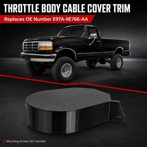 Throttle Body Cable Cover Trim Compatible with 1987-1996 Ford F150 F250 F350 Bronco 5.0L 5.8L V8, Replaces E9TA-9E766-AA, 3D Printed Accelerator Linkage Shield, Black in Saudi Arabia