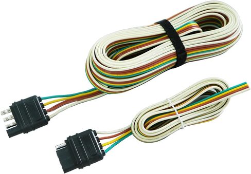 LUCKY TL 4-Pin Flat Trailer Wiring Harness Kit, 16AWG, 25ft Male to 5ft Female, Made with Pure Copper Wire, Ideal for Tow hitches, Boat Trailers and Towing Applications in Saudi Arabia
