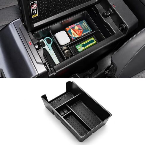 صينية تنظيم وحدة التحكم المركزية المحدثة المتوافقة مع صندوق تخزين مسند الذراع Toyota RAV4 لعام 2026، صينية تخزين ثانوية من مادة ABS والإكسسوارات الداخلية - لا حاجة لإزالة الغطاء in Kuwait