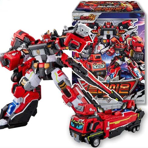 لعبة سيارة روبوت معدنية من Cardbot W BLAION Red Fire Engine Transforming Robot Car in Kuwait
