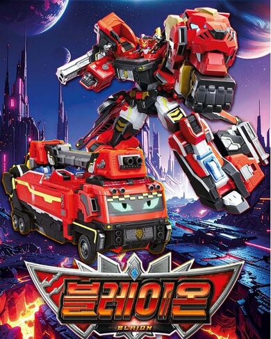 لعبة سيارة روبوت معدنية من Cardbot W BLAION Red Fire Engine Transforming Robot Car in Kuwait
