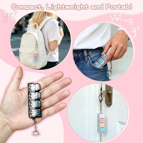 4 Pcs Keyboard Fidget Keychain with LED Lights , 4-in-1 Portable Fidget Set with Gift Box,Keyboard Button Finger Clicker for Backpack, Keys, Purse, Office, Travel or Car in Saudi Arabia