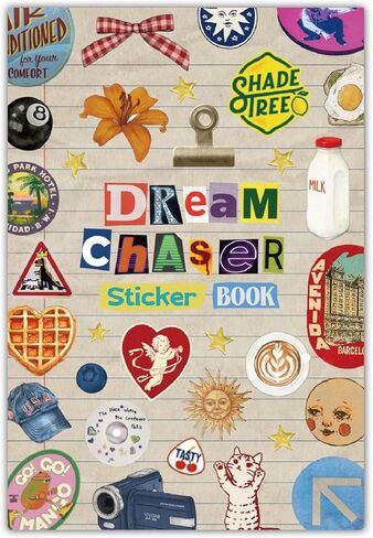 PRSTINCOL Vintage Sticker Book with 30 Pages of Ephemera Stickers, Aesthetic Junk Journaling Supplies for Scrapbooking Adults, 8.3 by 5.5 Inches, Over 550 Pieces in Saudi Arabia