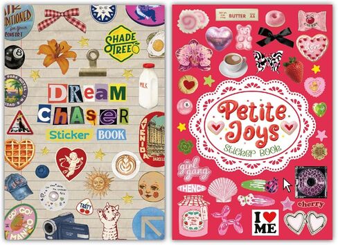 PRSTINCOL Vintage Sticker Book with 30 Pages of Ephemera Stickers, Aesthetic Junk Journaling Supplies for Scrapbooking Adults, 8.3 by 5.5 Inches, Over 550 Pieces in Saudi Arabia