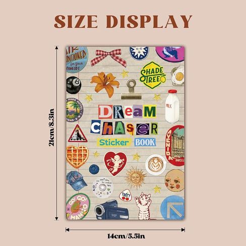 PRSTINCOL Vintage Sticker Book with 30 Pages of Ephemera Stickers, Aesthetic Junk Journaling Supplies for Scrapbooking Adults, 8.3 by 5.5 Inches, Over 550 Pieces in Saudi Arabia