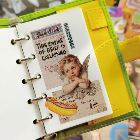 PRSTINCOL Vintage Sticker Book with 30 Pages of Ephemera Stickers, Aesthetic Junk Journaling Supplies for Scrapbooking Adults, 8.3 by 5.5 Inches, Over 550 Pieces in Saudi Arabia