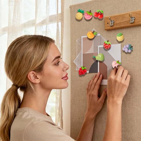 30 PCS Cute Fruit Push Pins, Resin Fridge Thumbtack, for Bulletin Board Photos Notes DIY Crafts Soft Cork Board, Reusable&Fun Wall Decor. in Saudi Arabia