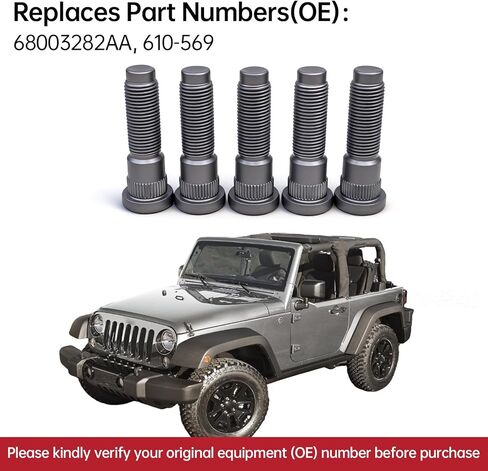 10 Pack 610-569 Front Wheel Lug Stud 1/2-20 SAE for Jeep Wrangler Liberty, 2007-2012 Dodge Nitro Replaces 68003282AA in Saudi Arabia