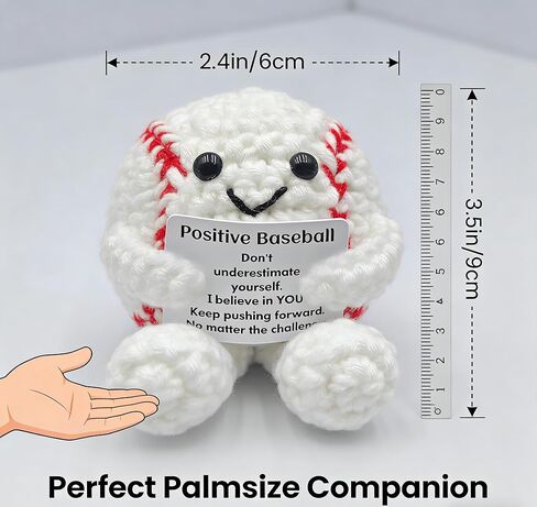 Positive Crochet Baseball Gifts for Players & Fans, Emotional Support Plush Crochet Funny Inspirational Gift for Men Women Baseball Players in Saudi Arabia