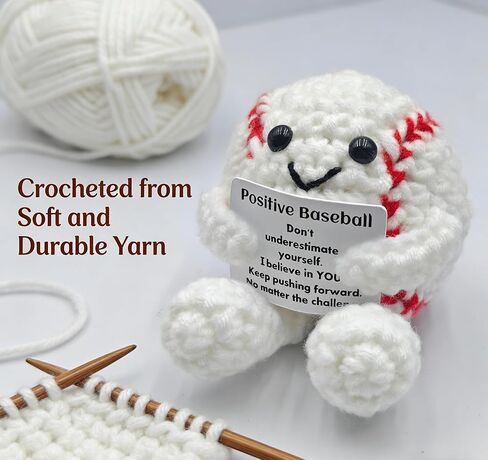 Positive Crochet Baseball Gifts for Players & Fans, Emotional Support Plush Crochet Funny Inspirational Gift for Men Women Baseball Players in Saudi Arabia