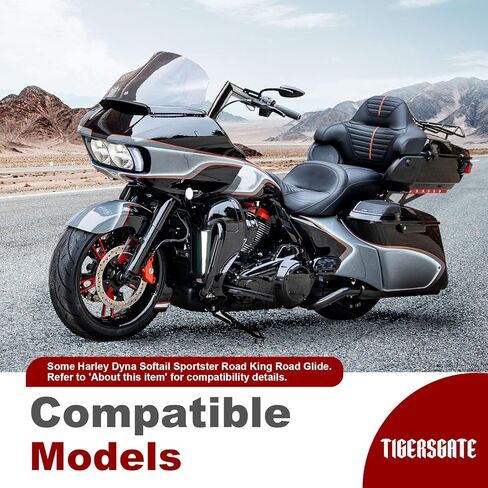 مقود ارتفاع 1.5 بوصة من Fat Ape مقاس 14 بوصة لدراجة Harley Most Dyna Softail Sportster Road King Road Glide (أسود لامع) in Kuwait